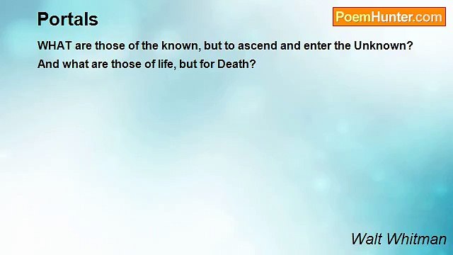 Walt Whitman - Portals