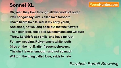 Elizabeth Barrett Browning - Sonnet XL