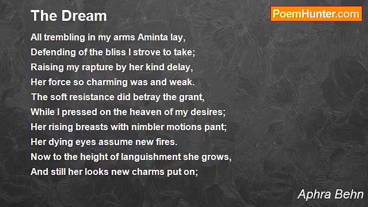 Aphra Behn - The Dream