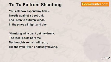 Li Po - To Tu Fu from Shantung