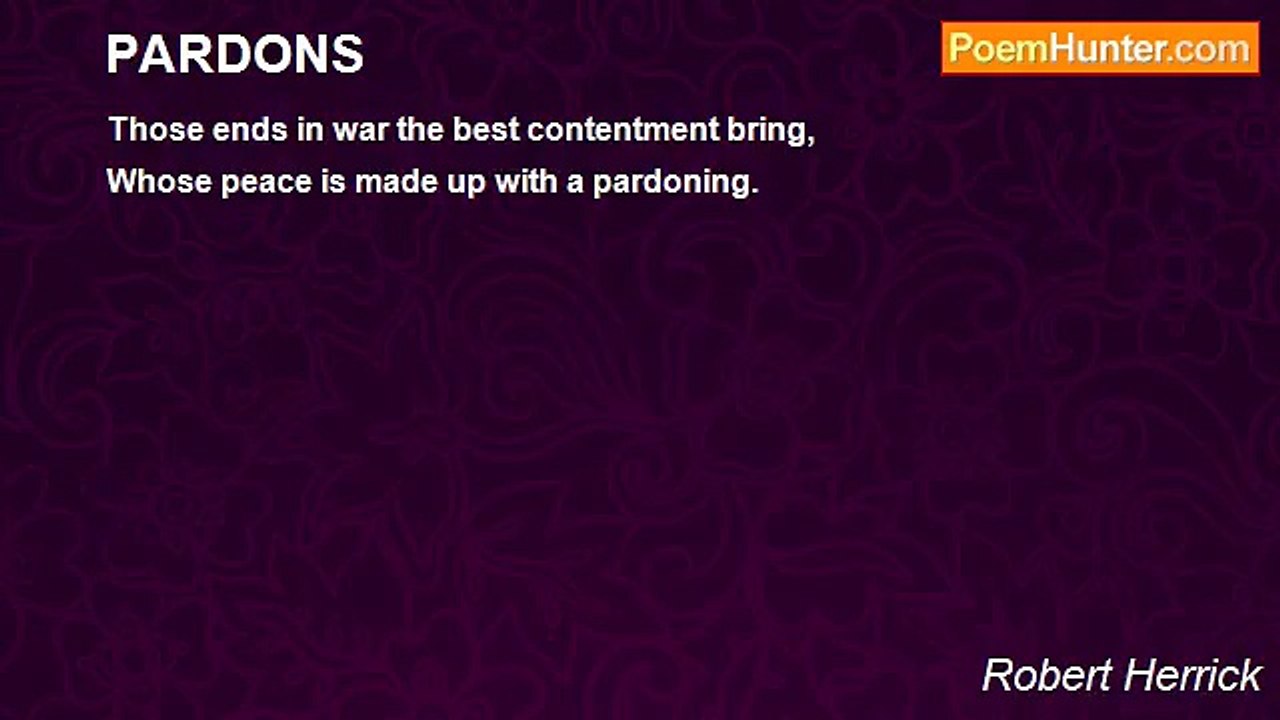 Robert Herrick - PARDONS