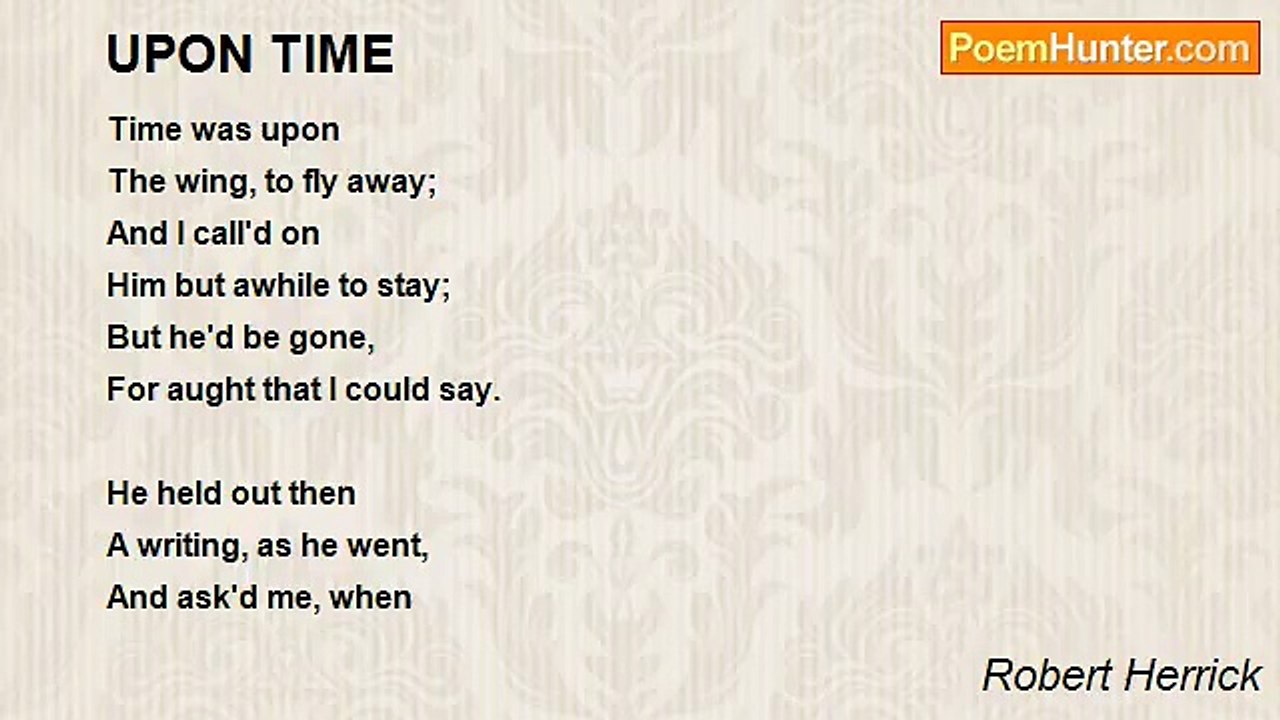 Robert Herrick - UPON TIME