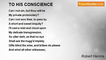 Robert Herrick - TO HIS CONSCIENCE