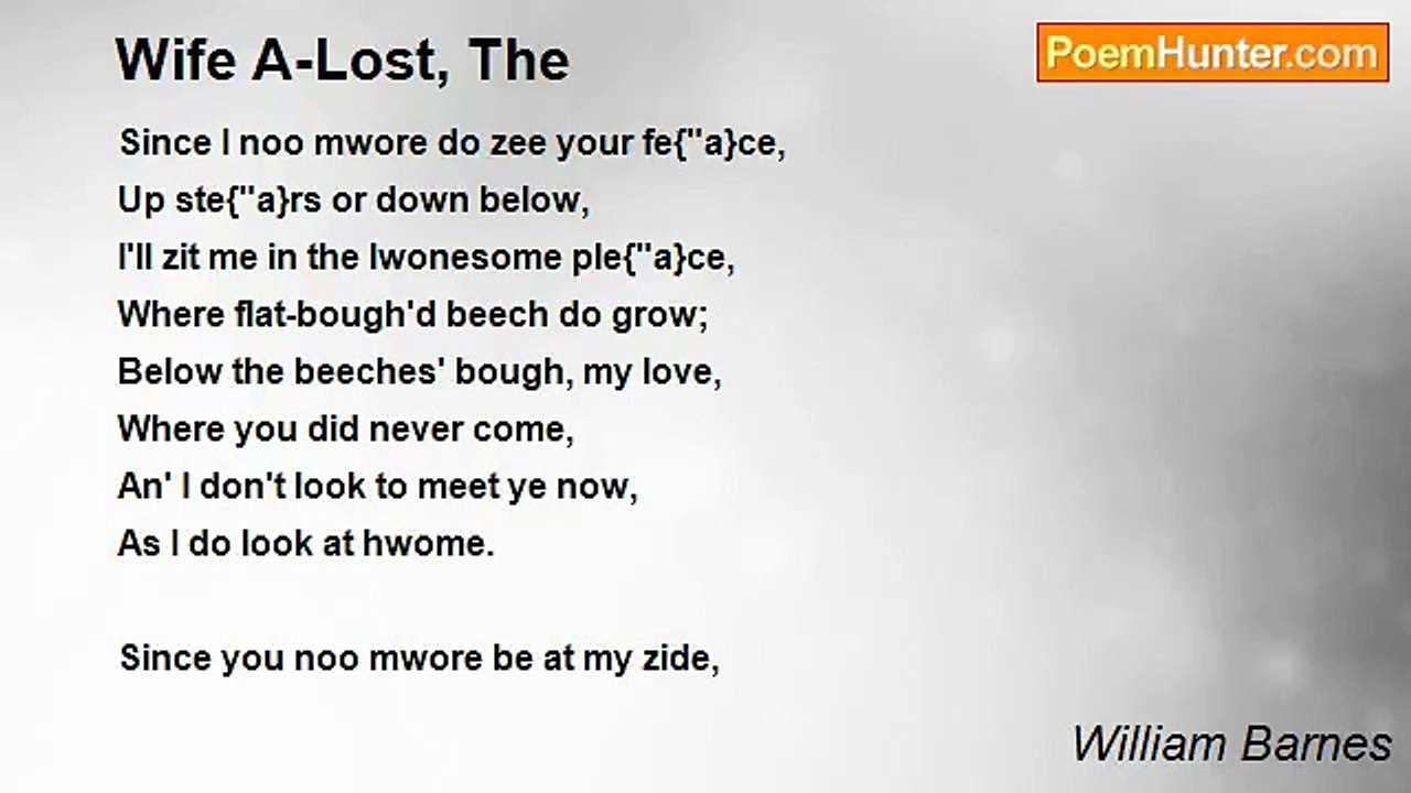 William Barnes - Wife A-Lost, The