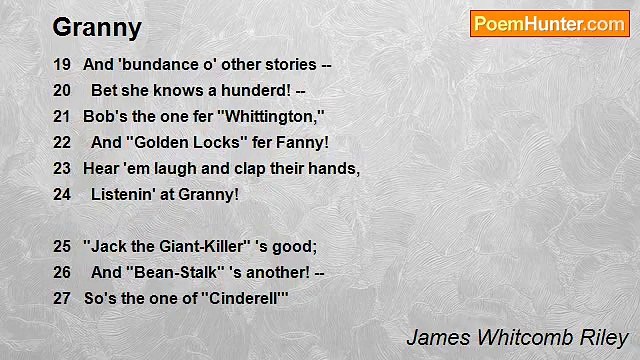 James Whitcomb Riley - Granny