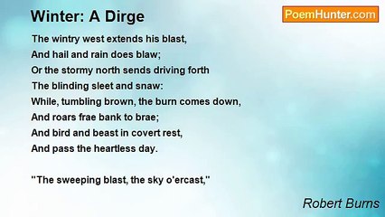 Robert Burns - Winter: A Dirge