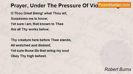 Robert Burns - Prayer, Under The Pressure Of Violent Anguish
