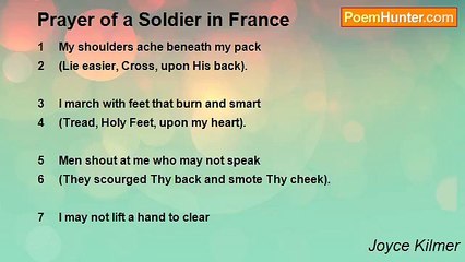 Joyce Kilmer - Prayer of a Soldier in France