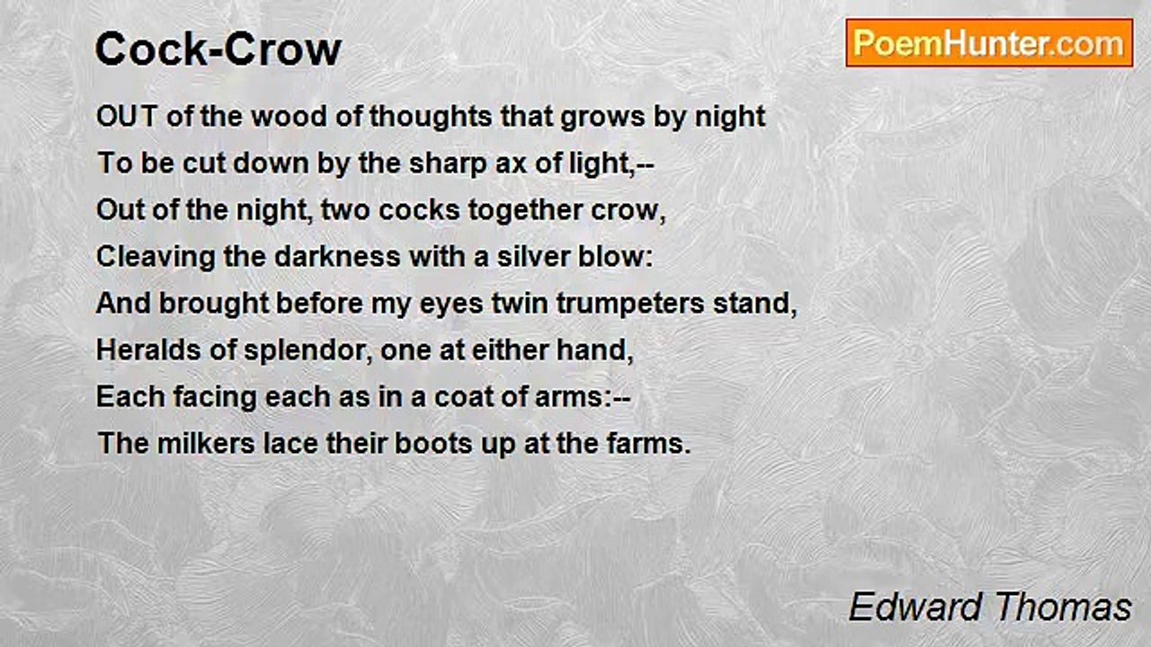 Edward Thomas - Cock-Crow