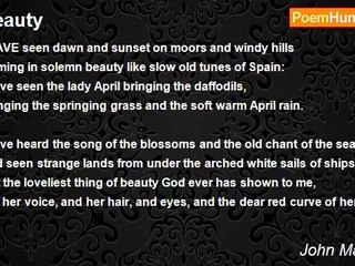 John Masefield - Beauty