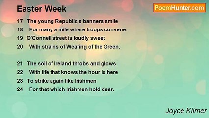 Joyce Kilmer - Easter Week