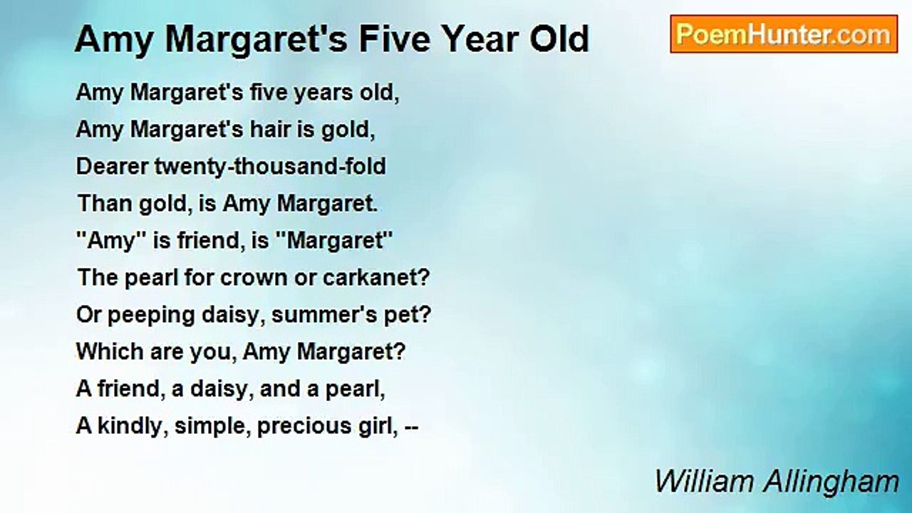William Allingham - Amy Margaret's Five Year Old
