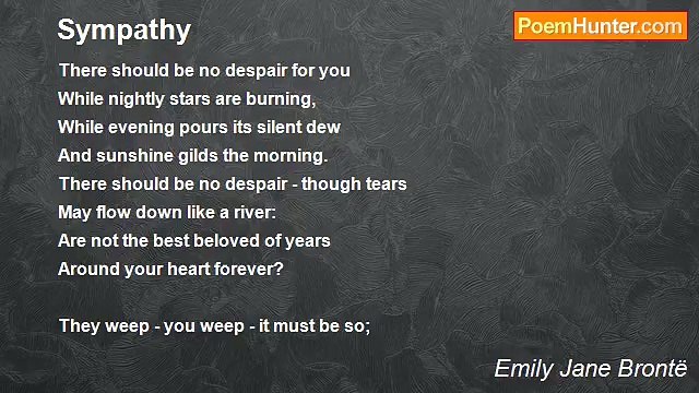Emily Jane Brontë - Sympathy