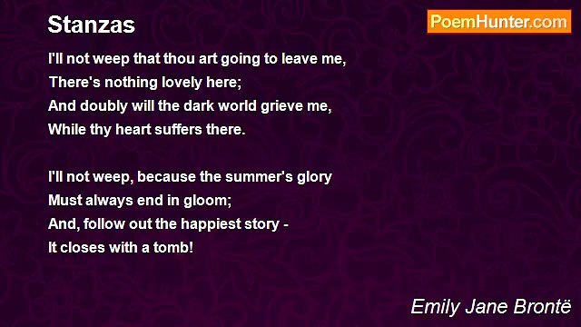 Emily Jane Brontë - Stanzas