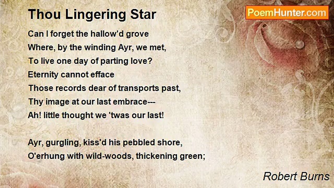 Robert Burns - Thou Lingering Star