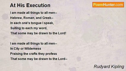 Rudyard Kipling - At His Execution