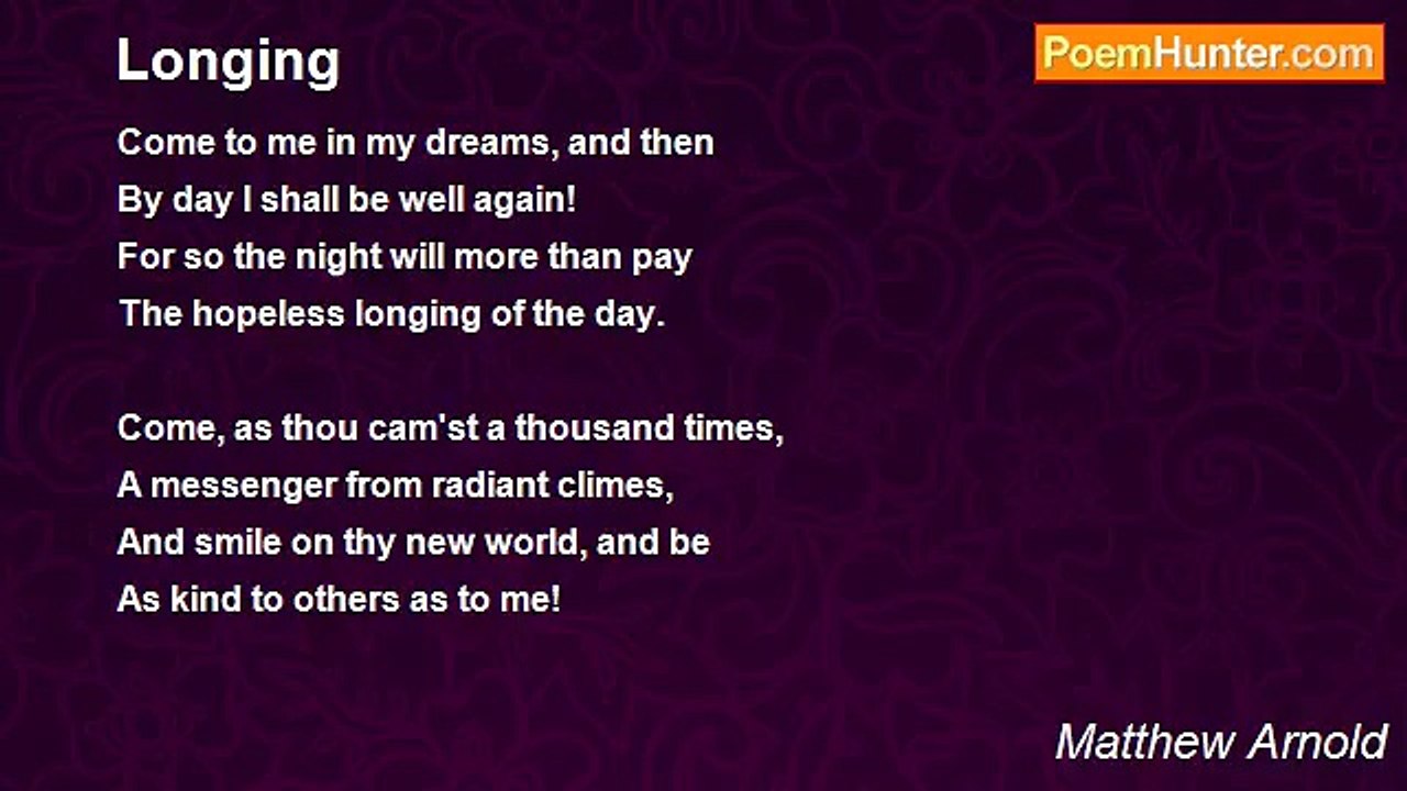 Matthew Arnold - Longing