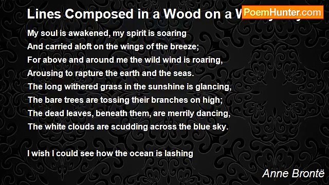 Anne Brontë - Lines Composed in a Wood on a Windy Day