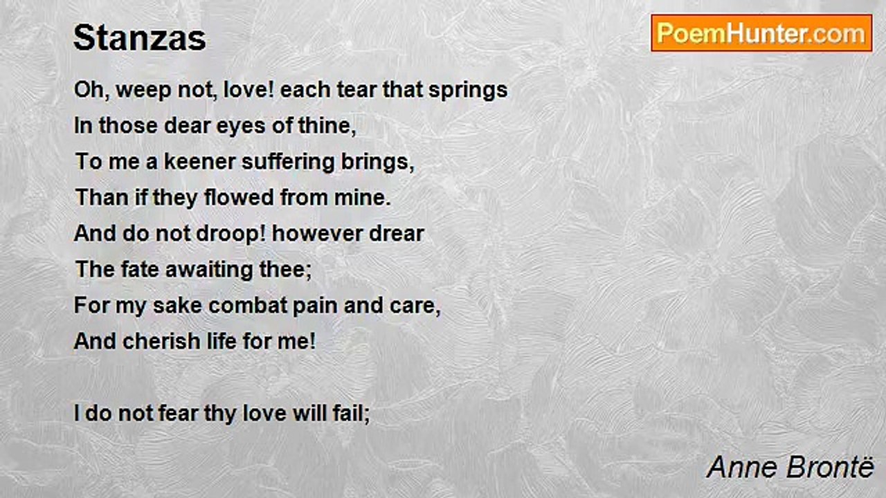 Anne Brontë - Stanzas