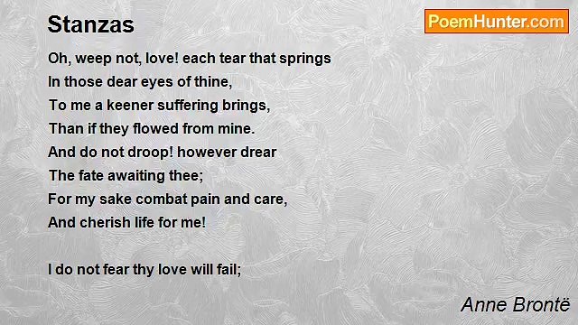 Anne Brontë - Stanzas
