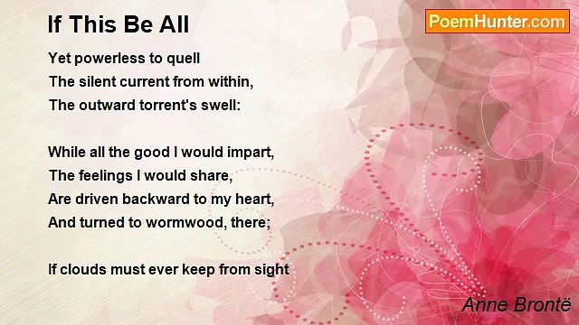 Anne Brontë - If This Be All