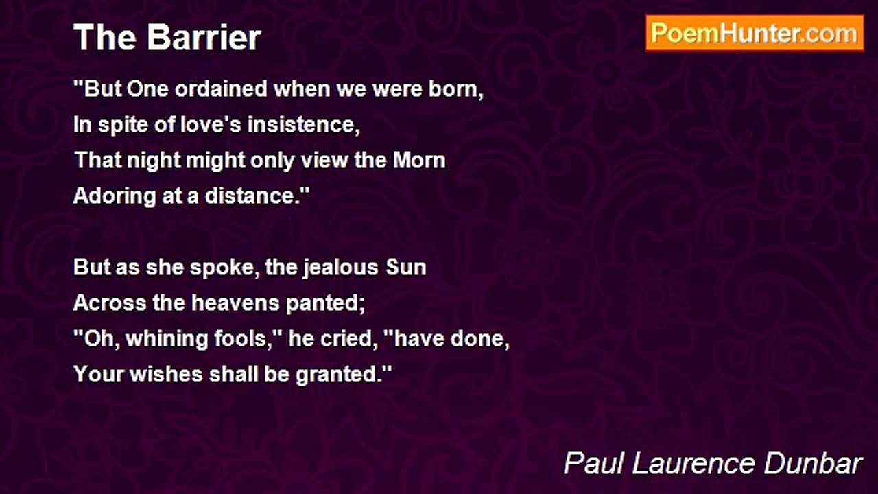 Paul Laurence Dunbar - The Barrier