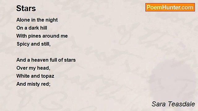 Sara Teasdale - Stars