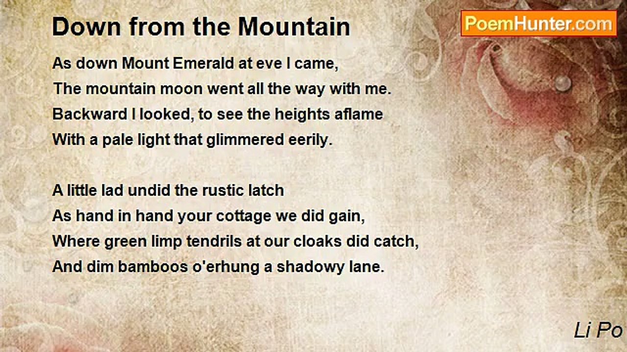 Li Po - Down from the Mountain