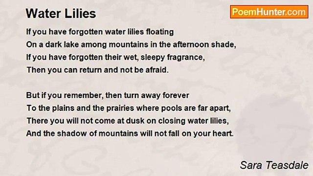 Sara Teasdale - Water Lilies