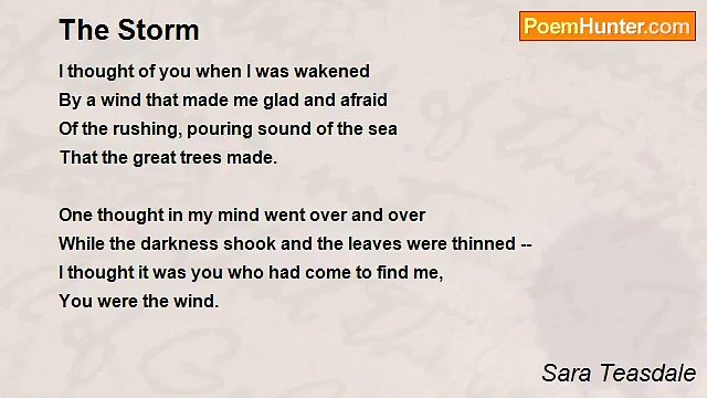 Sara Teasdale - The Storm