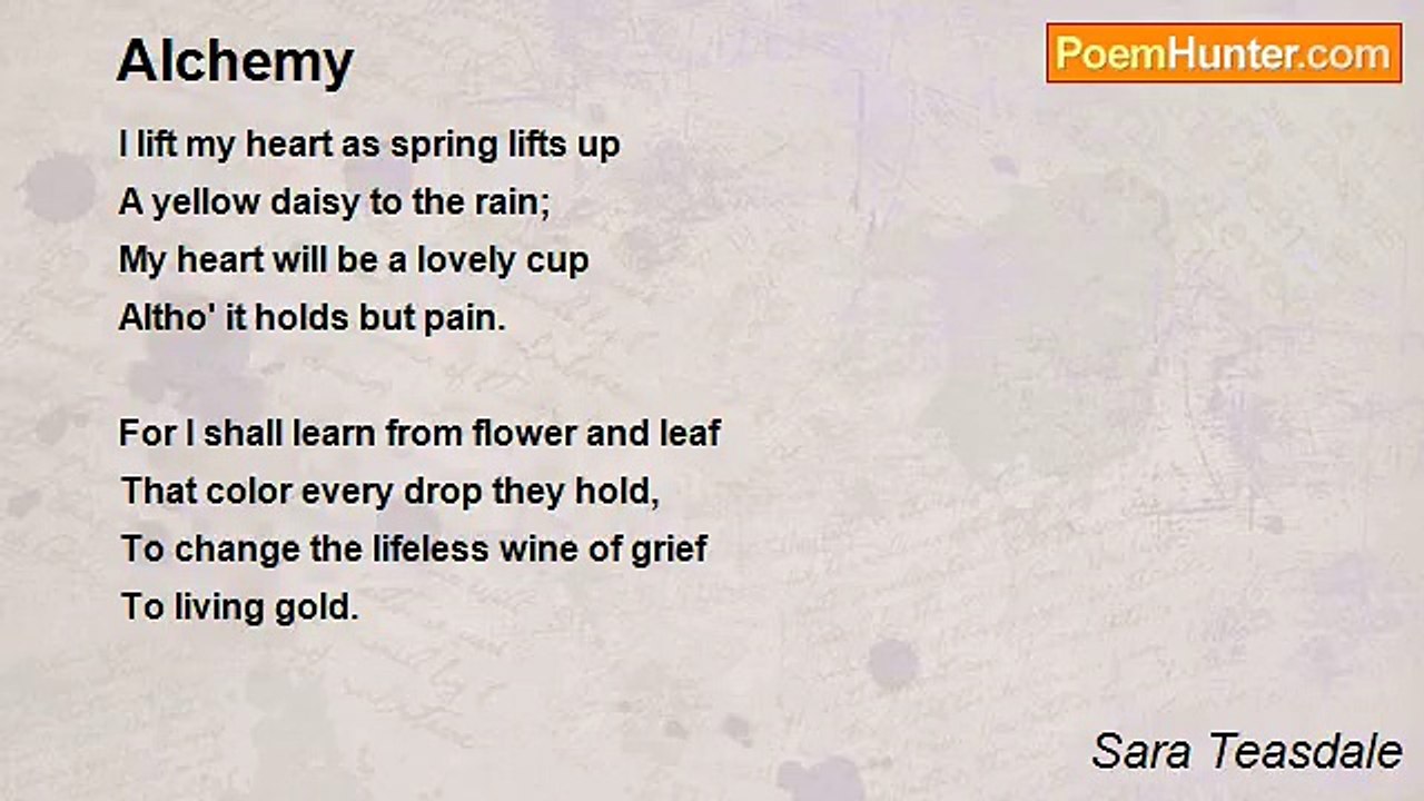 Sara Teasdale - Alchemy