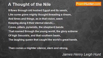 James Henry Leigh Hunt - A Thought of the Nile