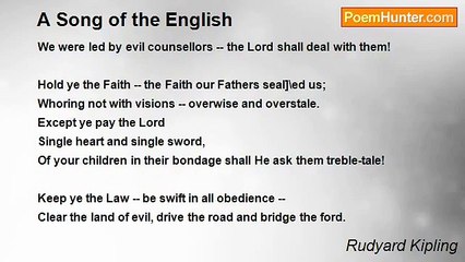 Rudyard Kipling - A Song of the English