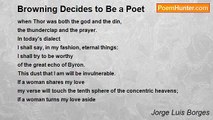 Jorge Luis Borges - Browning Decides to Be a Poet