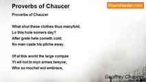 Geoffrey Chaucer - Proverbs of Chaucer