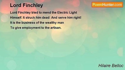 Hilaire Belloc - Lord Finchley