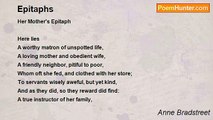 Anne Bradstreet - Epitaphs