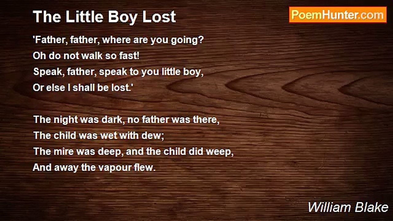 William Blake - The Little Boy Lost