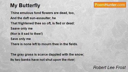 Robert Lee Frost - My Butterfly