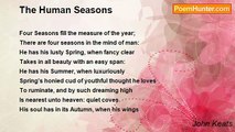 John Keats - The Human Seasons