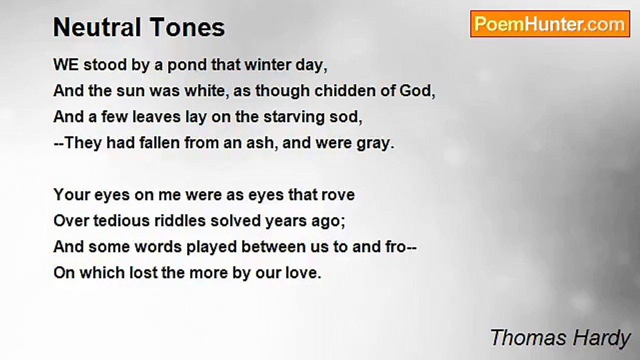 Thomas Hardy - Neutral Tones