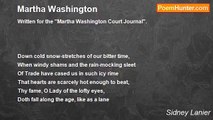 Sidney Lanier - Martha Washington