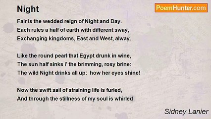 Sidney Lanier - Night