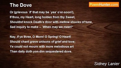 Sidney Lanier - The Dove