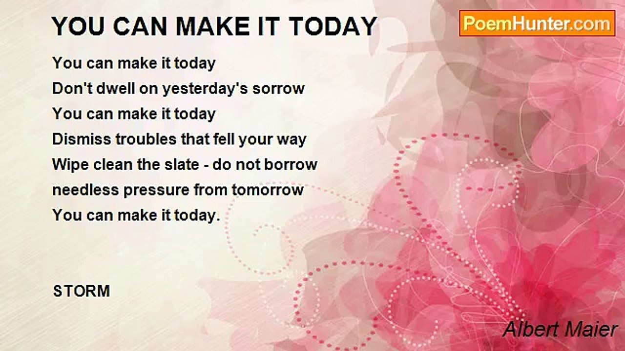 Albert Maier - YOU CAN MAKE IT TODAY