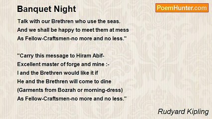 Rudyard Kipling - Banquet Night