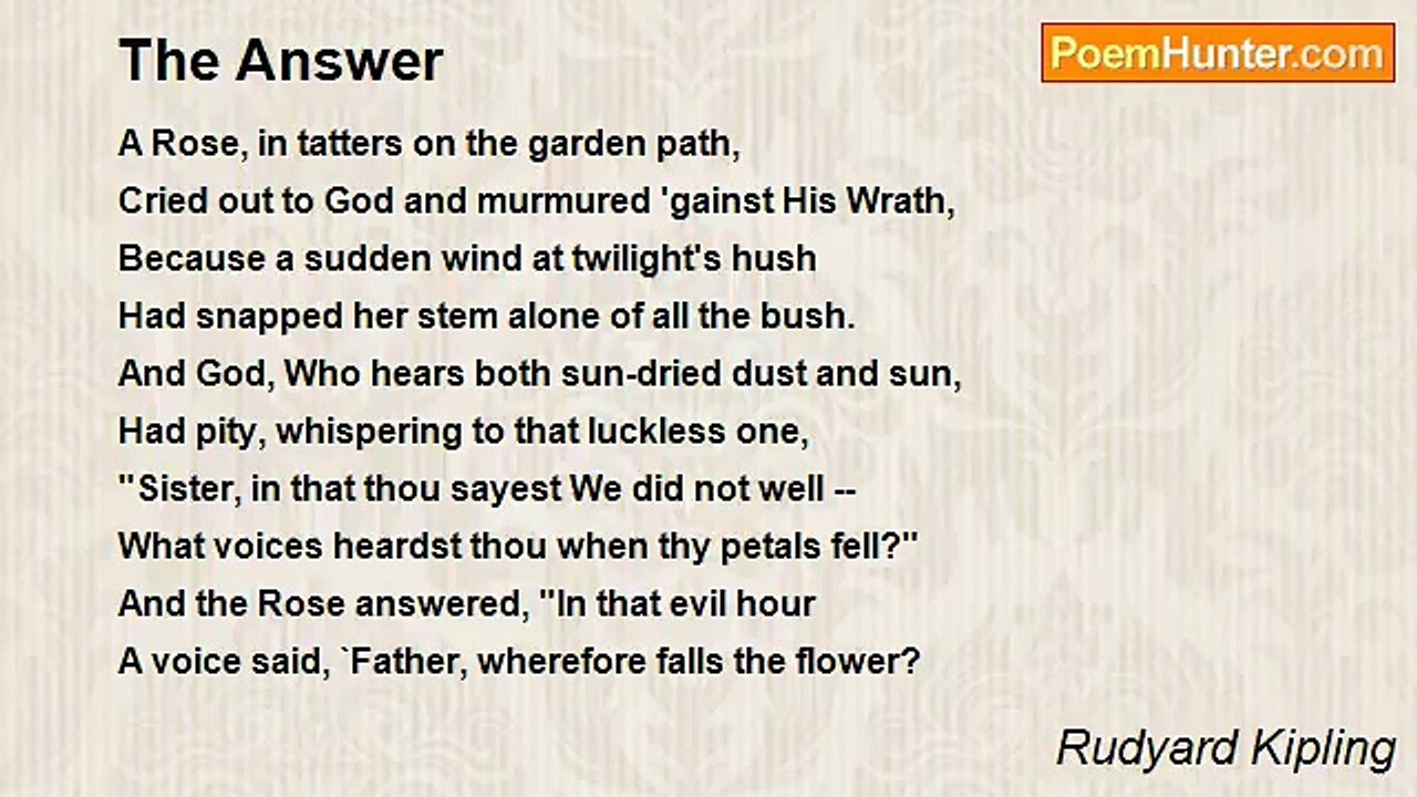 Rudyard Kipling - The Answer