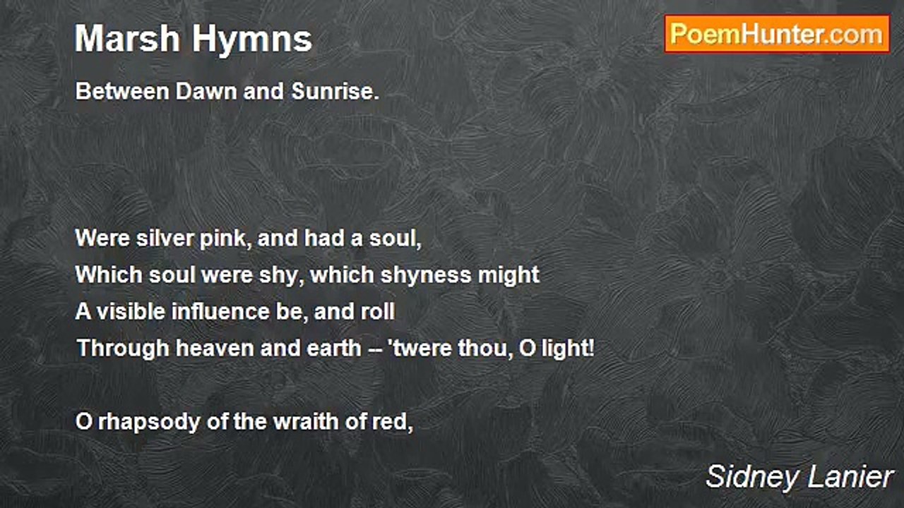 Sidney Lanier - Marsh Hymns