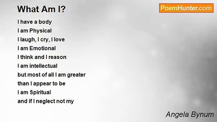 Angela Bynum - What Am I?