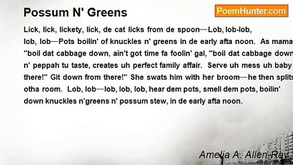 Amelia A. Allen-Ray - Possum N' Greens